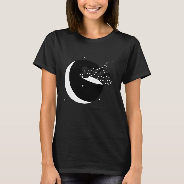 T-shirt Vaches du croissant de lune de la Blimp spatiale ( (Devant)