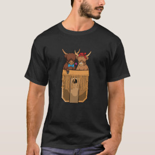 T-shirt Vaches écossaises des Highlands de poche mignonnes