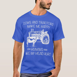 T-shirt Vaches Et Tracteurs Font De Moi Un Humain Heureux