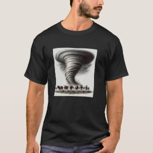 T-shirt Vaches fuyant une tornade