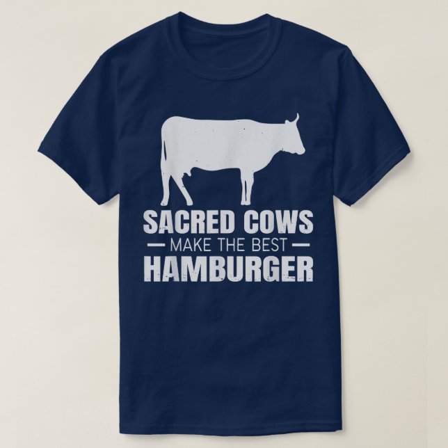 T-shirt Vaches La Ferme Sacrée Vaches Font Le Meilleur Ham (Design devant)