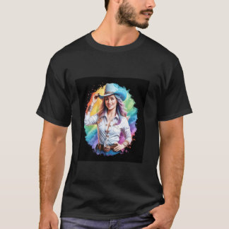 T-shirt Vachette cool avec un arrière-plan impressionnant