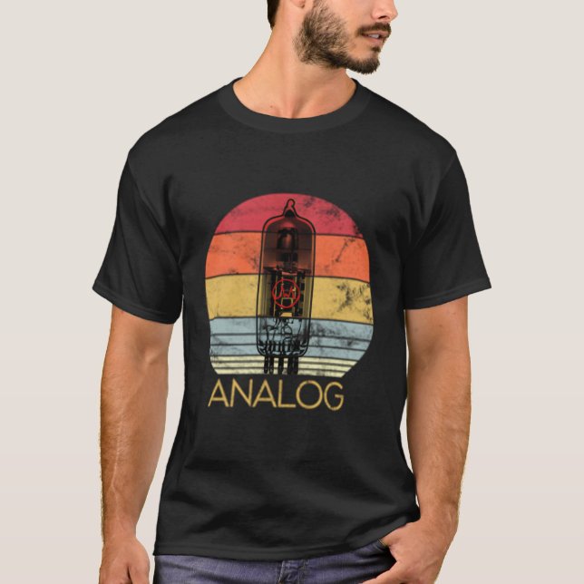 T-shirt Vacuum Tube Analogique Valve Amp Hi Fi Ou Guitare (Devant)