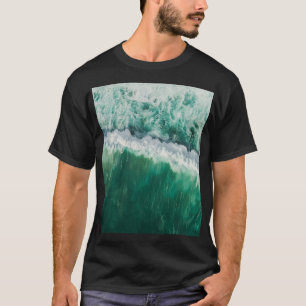 T-shirt Vague aérienne turquoise : tir de drone