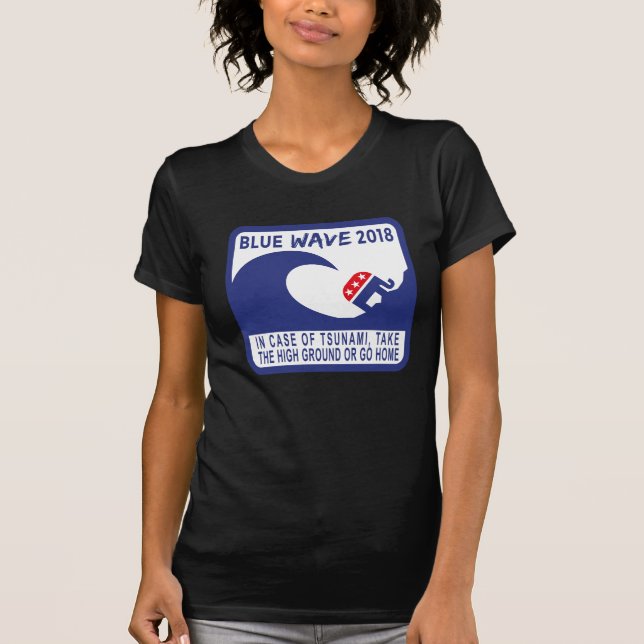 T-shirt Vague bleue 2018 - victoire Democratic ! (Devant)