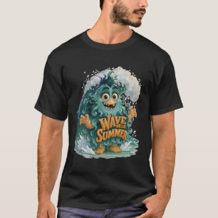 T-shirt Vague Bonjour Été Monstre Océan Mignon