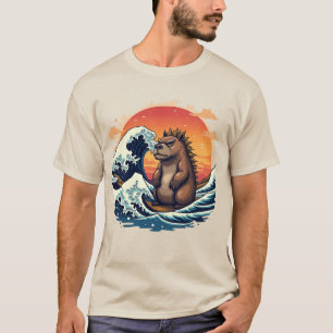 T-shirt Vague Capyzilla - Art Japonais Vintage Capybara De