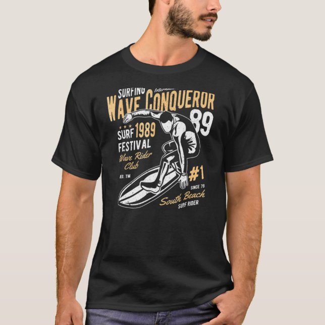 T-shirt Vague Conquérante Années 90 Surf (Devant)