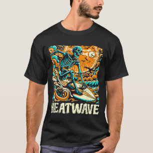 T-shirt Vague de chaleur s squelette de surf s été chaud