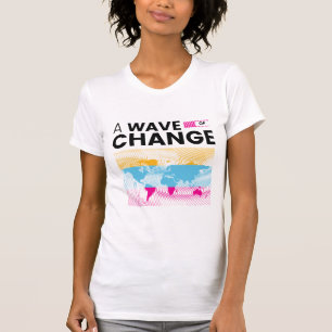 T-shirt Vague de changement Carte du monde Tee