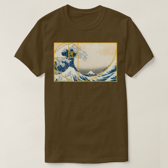 T-shirt Vague Golden Fibonacci (Design devant)