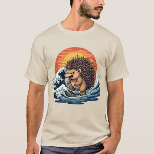 T-shirt Vague Hedgehogzilla - Hérisson d'art japonais Vint