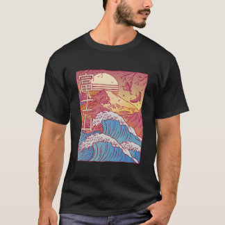 T-shirt Vague Mt Fuji au large de Kanagawa Japon Inspiré M