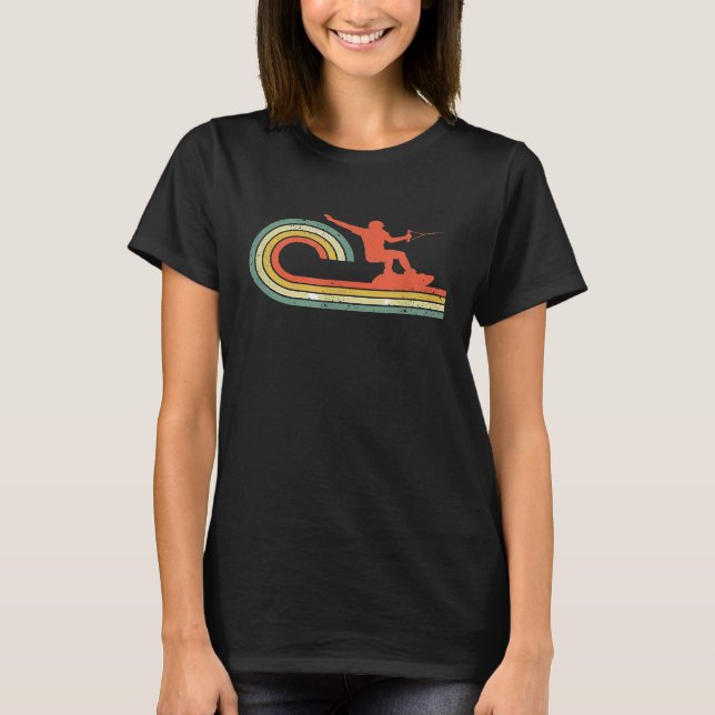 T-shirt Vague rétro wakeboard (Devant)