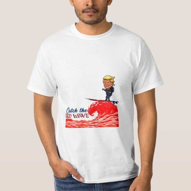T-shirt Vague rouge de Donald Trump (Devant)