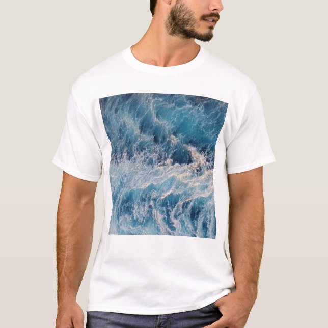T-shirt Vagues bleu océan (Devant)