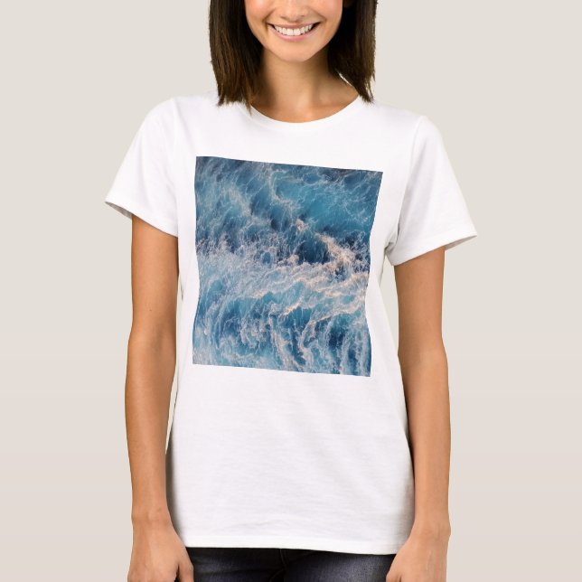 T-shirt Vagues bleu océan (Devant)