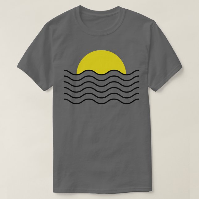 T-shirt Vagues de coucher de soleil (Design devant)