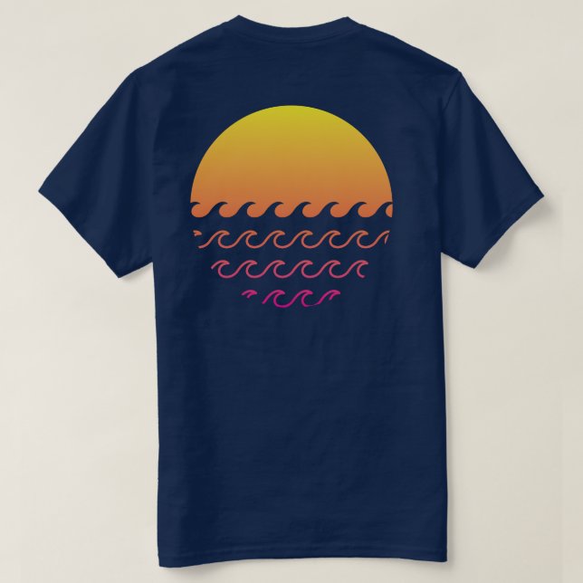 T-shirt Vagues de coucher de soleil (Design dos)