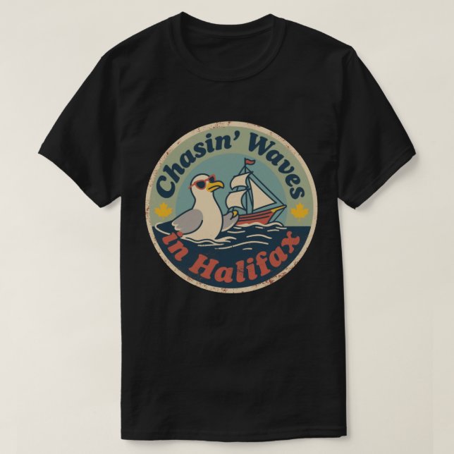 T-shirt Vagues de moules Retro Halifax (Design devant)