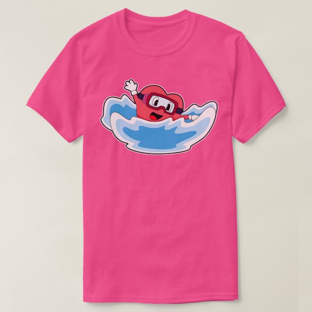 T-shirt Vagues de natation cardiaque (Design devant)