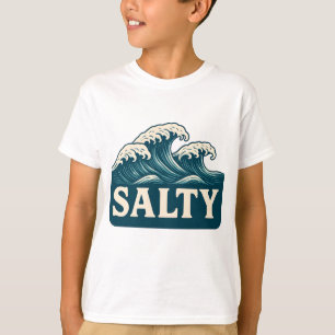 T-shirt Vagues de plage de surf bleu sarcelle salé   Vie c