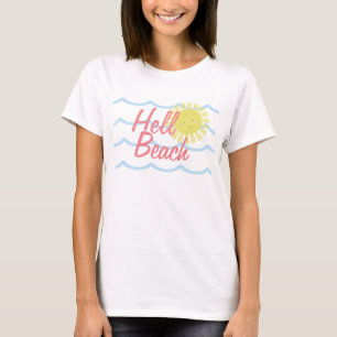 T-shirt Vagues de plage ensoleillées mignonnes d'été