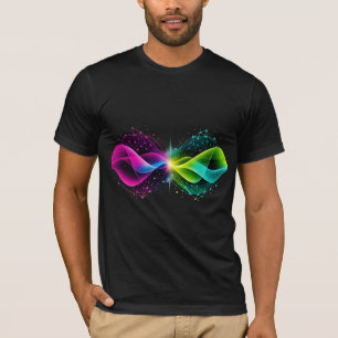 T-shirt Vagues de réseau abstraites colorées néon
