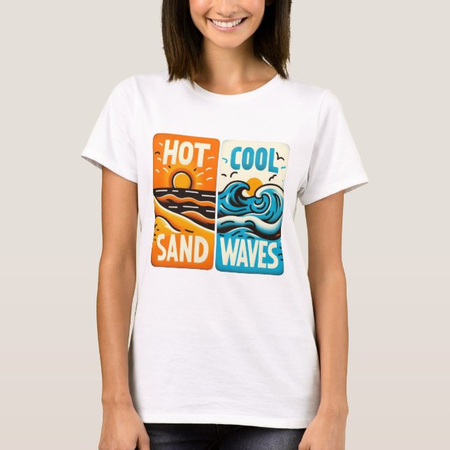 T-shirt vagues de sable cool chaud (Devant)