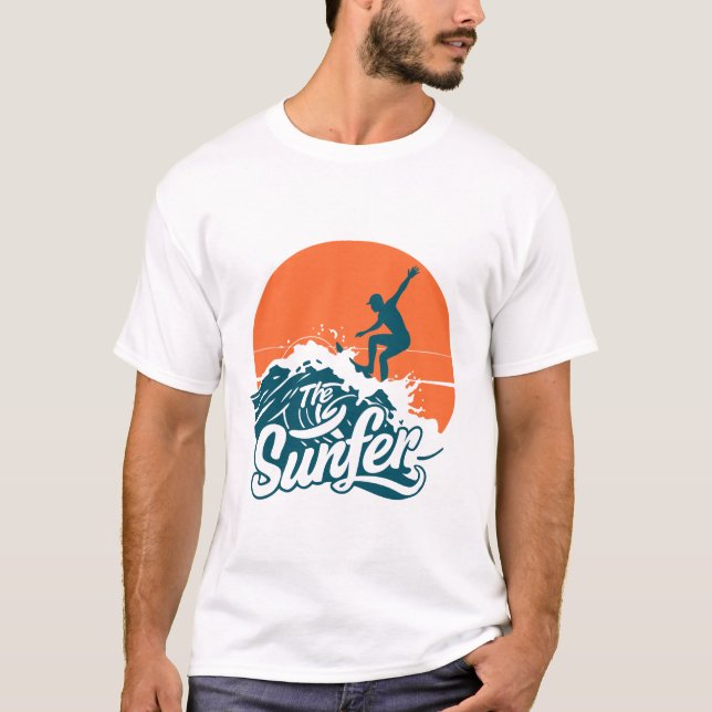 T-Shirt Vagues de Surf au Coucher du Soleil – Vagu (Devant)