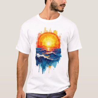 T-shirt Vagues d'or