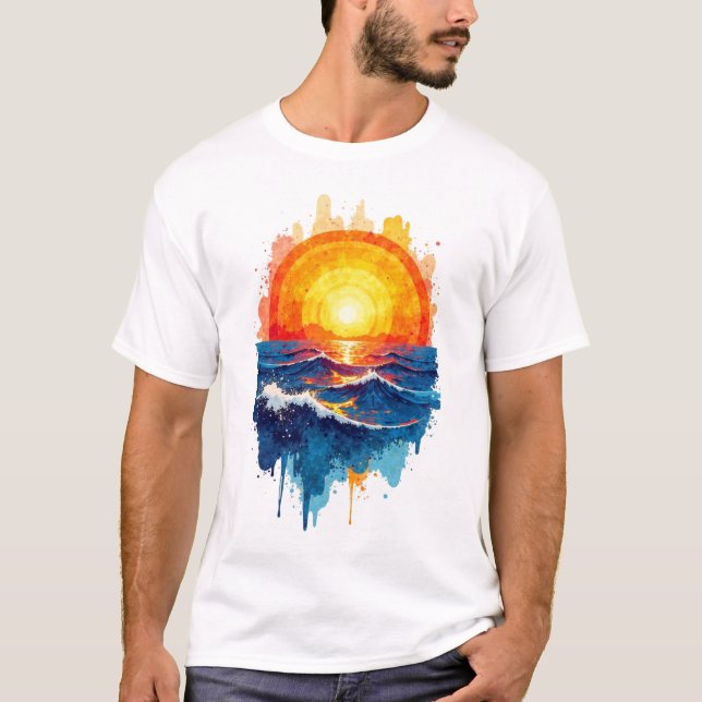 T-shirt Vagues d'or (Devant)