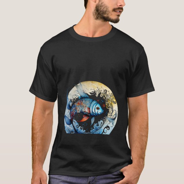 T-shirt Vagues Eau Poisson (Devant)