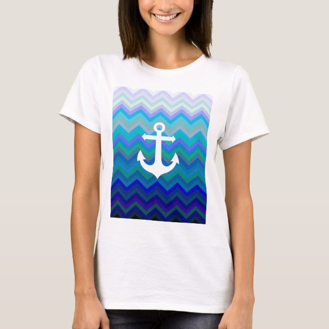 T-shirt Vagues et Ancre (Devant)