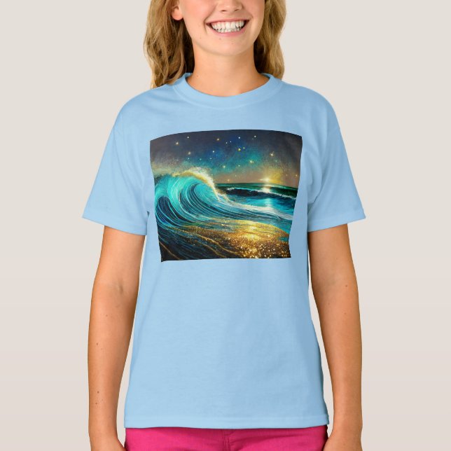 T-shirt Vagues océaniques clignantes (Devant)
