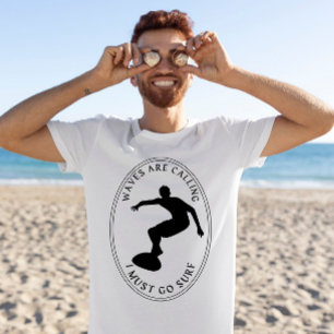 T-shirt vagues qui appellent je dois aller surf Monochrome