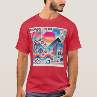 T-shirt Vagues Rétro Années 70 80 90 Design Esthétique drô
