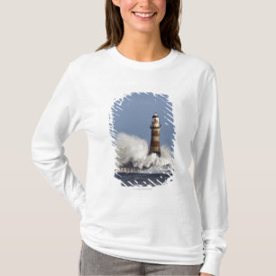 T-shirt Vagues se brisant contre le phare de Roker
