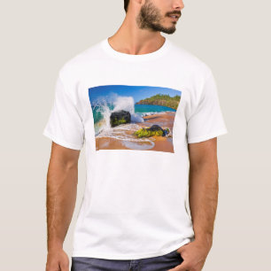 T-shirt Vagues se brisant sur la plage, Hawaï