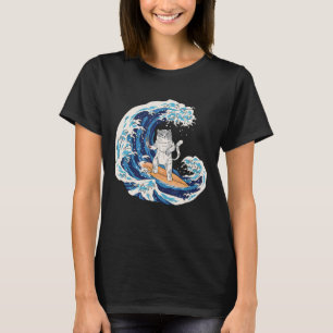 T-shirt Vagues Surf Chat Sushi Japon Sport Surfer