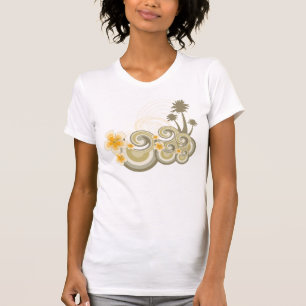 T-shirt Vagues tropicales Hibiscus jaune Palmiers d'été