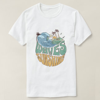 T-shirt Vagues vintages et soleil