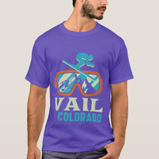 T-shirt Vail Colorado Mountain Vintage Retro Skiing and Sn