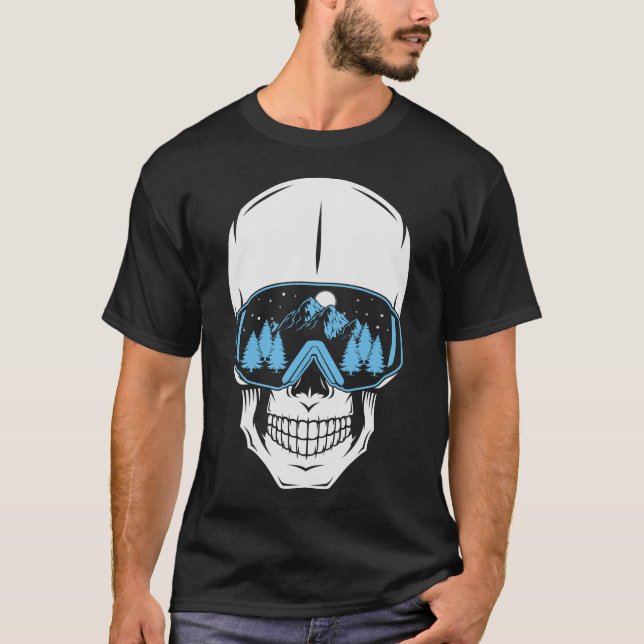 T-shirt Vail Colorado - Ski & Snowboard Skeleton (Devant)