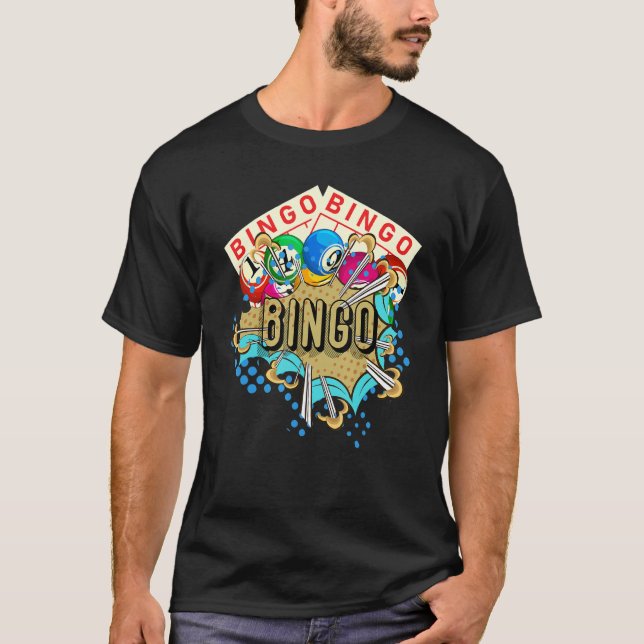 T-shirt Vainqueur de Bingo Loterie Joueur Lotto Jeu B (Devant)
