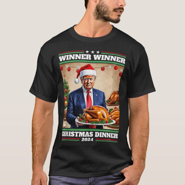 T-shirt Vainqueur de Trump Dîner de Noël à (Devant)