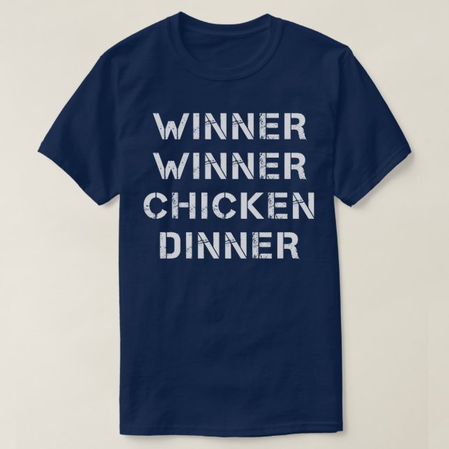 T-shirt Vainqueur Dîner de poulet Typographie (Design devant)