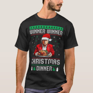 T-shirt Vainqueur du dîner de Noël Père Noël Trump Ugly Sw