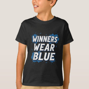 T-shirt Vainqueurs Drôles Portent Bleu Spirit Wear Équipe
