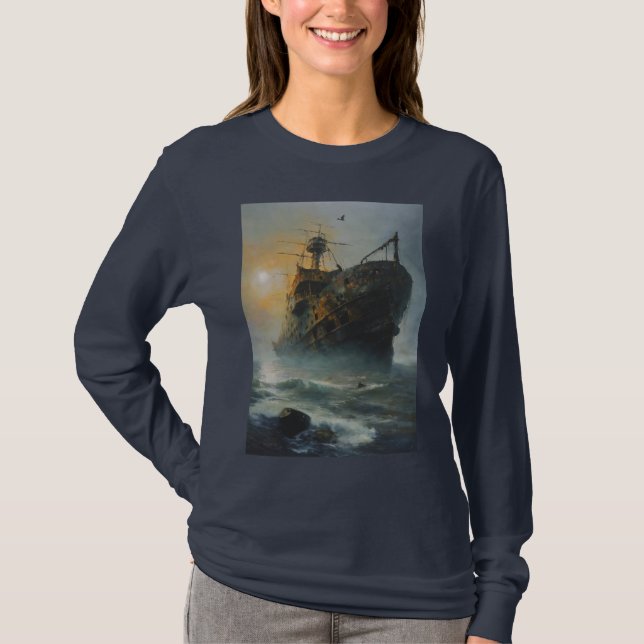 T-shirt vaisseau fantôme, navire pirate, (Devant)